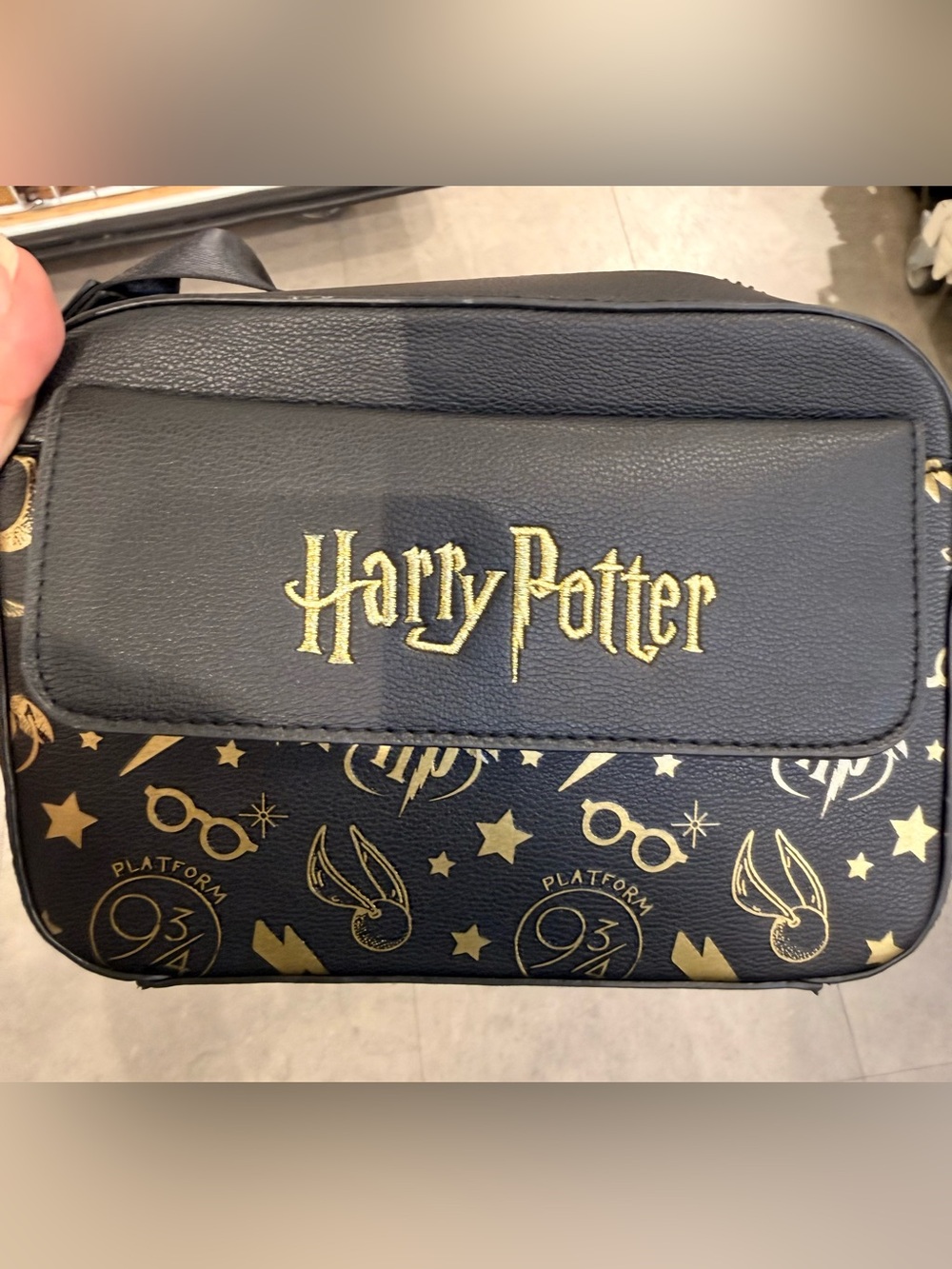 Warner Bros. Harry Potter Black Crossbody Bag with Gold Accents